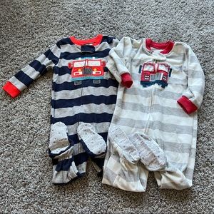 18 Month Baby Boy Fleece Zip Up Footie Pajamas